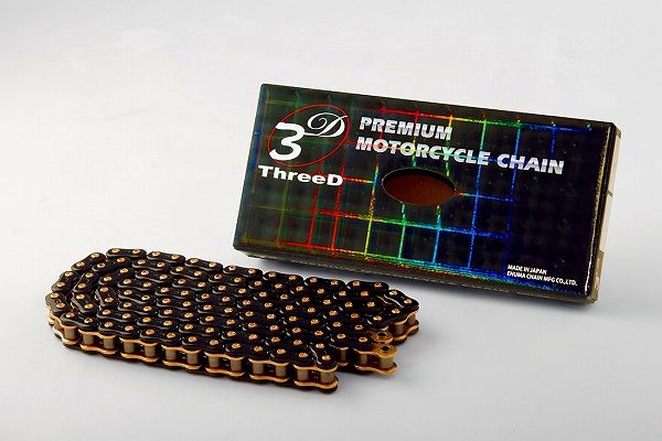 EKチェーン/江沼チェーン シールチェーン ThreeD/スリード Zシリーズ ホンダ シャドウスラッシャー750 750cc ブラック＆ゴールド 525 124L MLJ 525Z/3D(BK;GP)