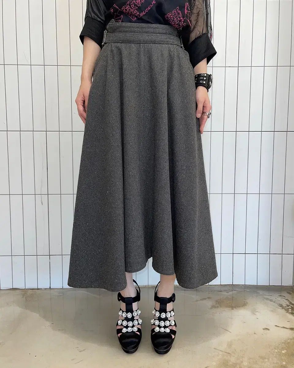 賢い ベルト付き フ スカート