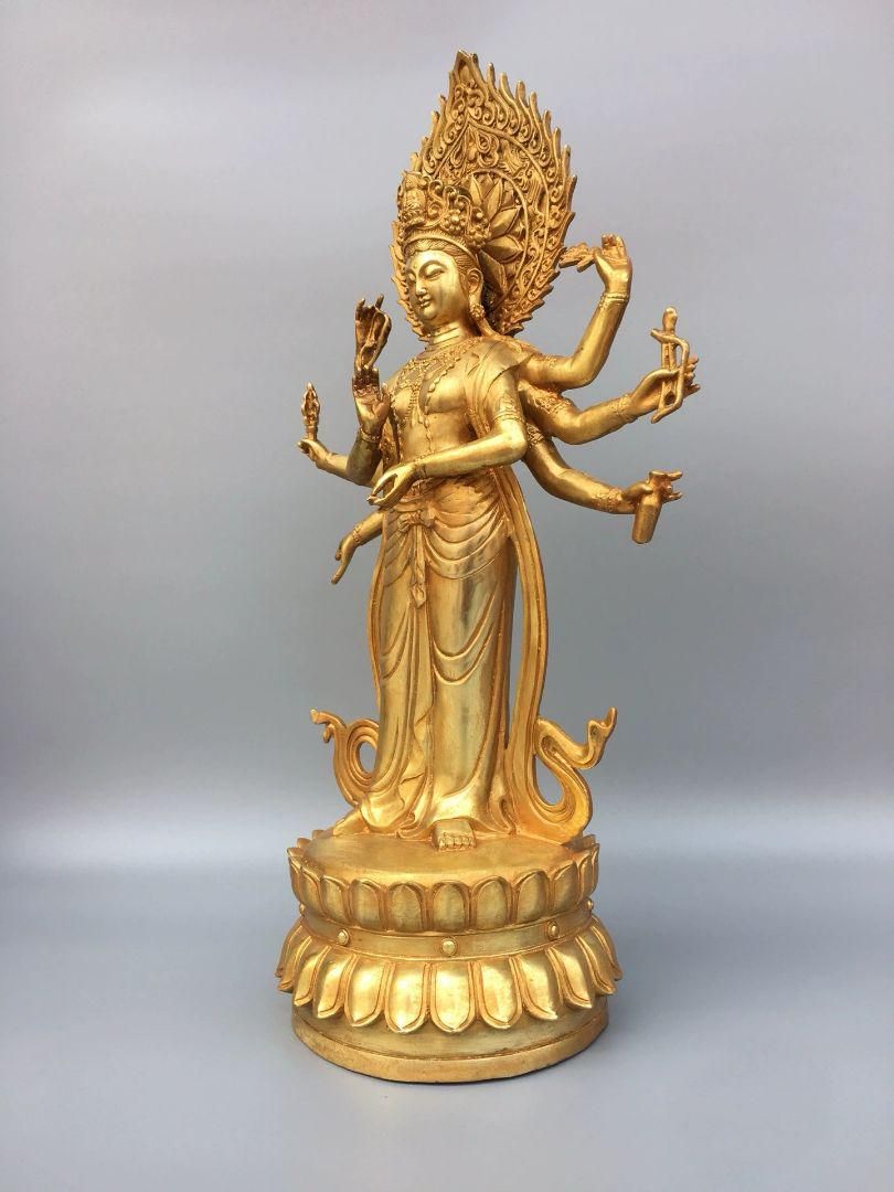 銅製 仏像 虚空蔵菩薩仏像 家内仏堂 奉納 装飾品 工芸品 置物