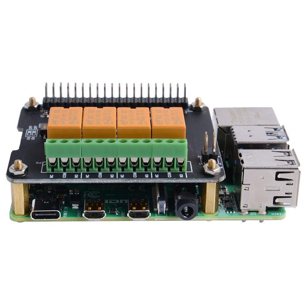 【在庫セール】Pi Pi拡張ボード4チャネルリレーボードモジュールRaspberry 4BおよびRaspberry Pi Raspberry 3モデルB +およびRaspberry GeeekPi Pi 3/2モデルB用のパワーリレーモジュール（プログラミング