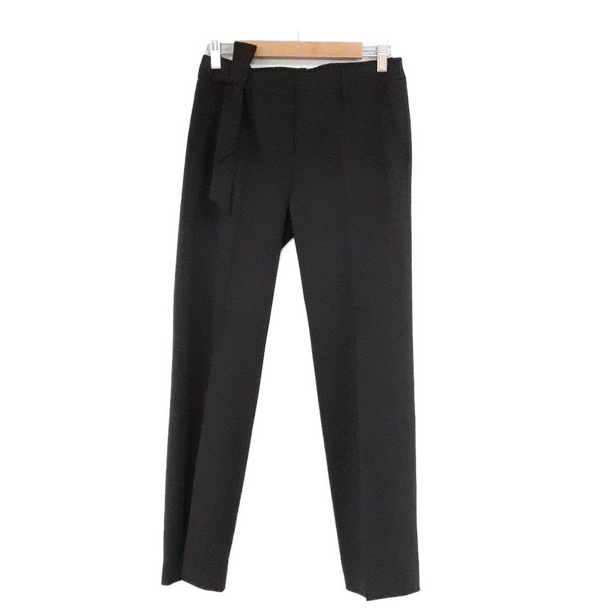 DIOR|ChristianDior ディオール|クリスチャンディオール パンツ サイズI 40 レディース - 黒 フルレングス|リボン ウール