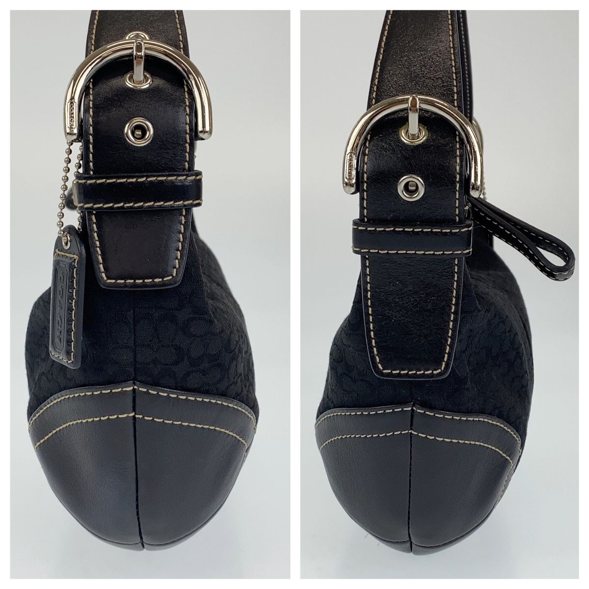 COACH コーチ シグネチャー ブラック 黒 シルバー金具