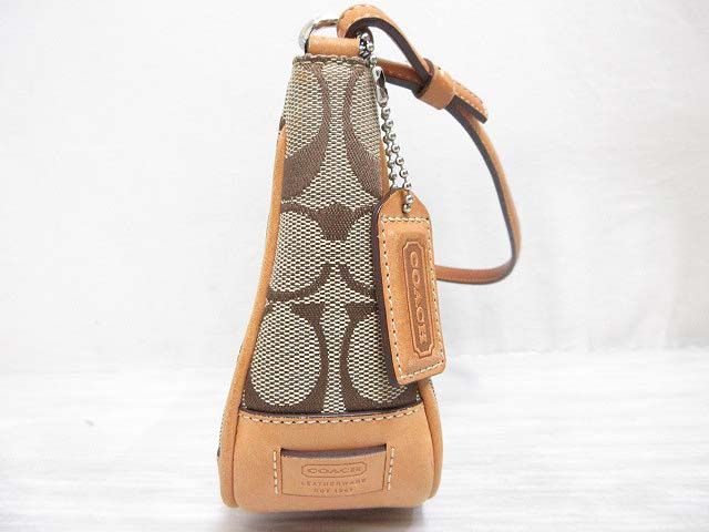 正規品　COACH コーチ　アクセサリーポーチ　ミニバッグ　6094 美品 COACH コーチ アクセサリーポーチ レッド 赤 シグネチャー