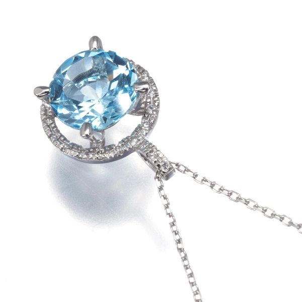 モーブッサン ネックレス トパーズ ダイヤ ダイヤモンド ソレイユエテ  