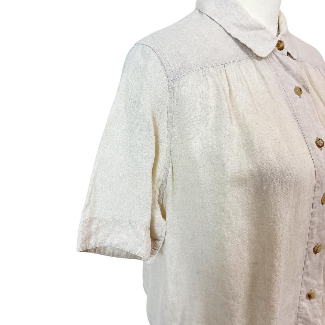 麻100％ 半袖リネンシャツ