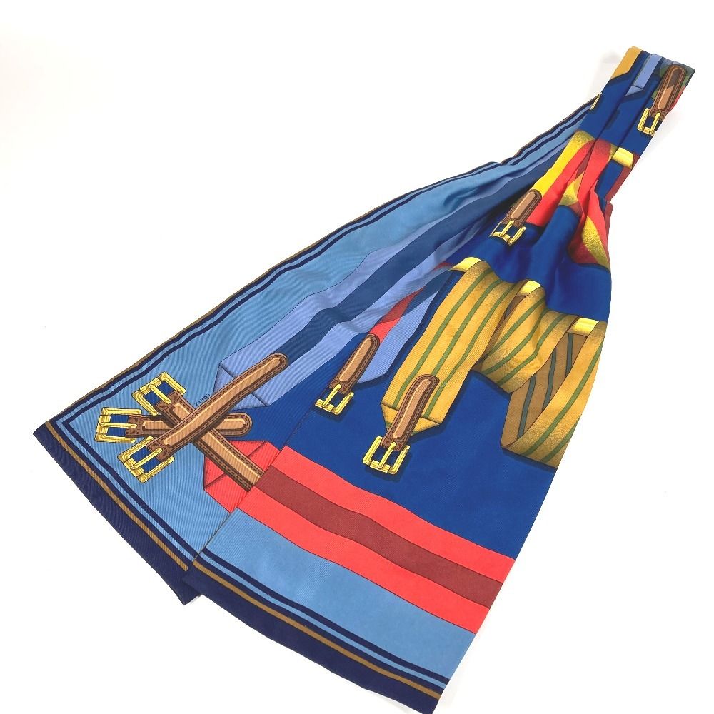 HERMES エルメス ネクタイ アスコットタイ シルク ブルー