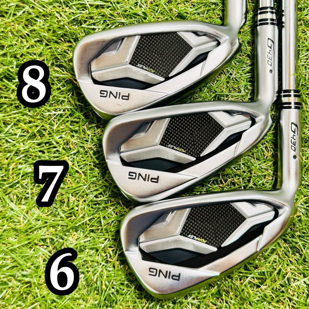 【レフティ】ピン G430 黒ドット メンズアイアンセット 6本 スチール S PING 未使用品 ピン G430 黒ドット #6-PW/45 6本 アイアンセット