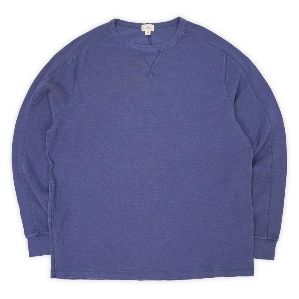 低価，セール ジェイクルー J.CREW Jクルー 00s 鹿の子 コットンピケ カットソー ロンT 無地 バインダーネック 珍品 巨人タグ 旧タグ 復刻 USA アメリカ ビンテージ 古着 メンズ Tシャツ カットソー ネイビー 紺 七分・長袖カットソー