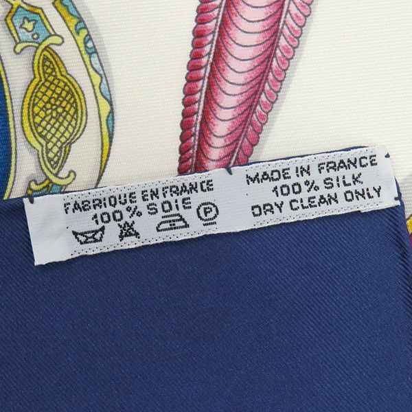 エルメス HERMES スカーフ カレ90 CARRE シルク ネイビー×ホワイト  