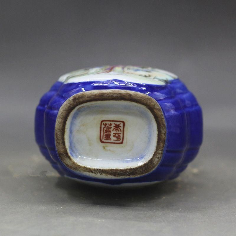 斉藍釉開窓西廂記両耳瓶  景徳鎮 陶磁器 装飾品 現代工芸品 美術品 置物 斉藍釉開窓西廂記両耳瓶 景徳鎮 陶磁器 装飾品 現代工芸品 美術