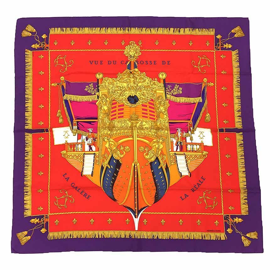 【高価値】 古き CAROSSE DU VUE カレ90 エルメス DE スカーフ クイーン戴冠式 小物