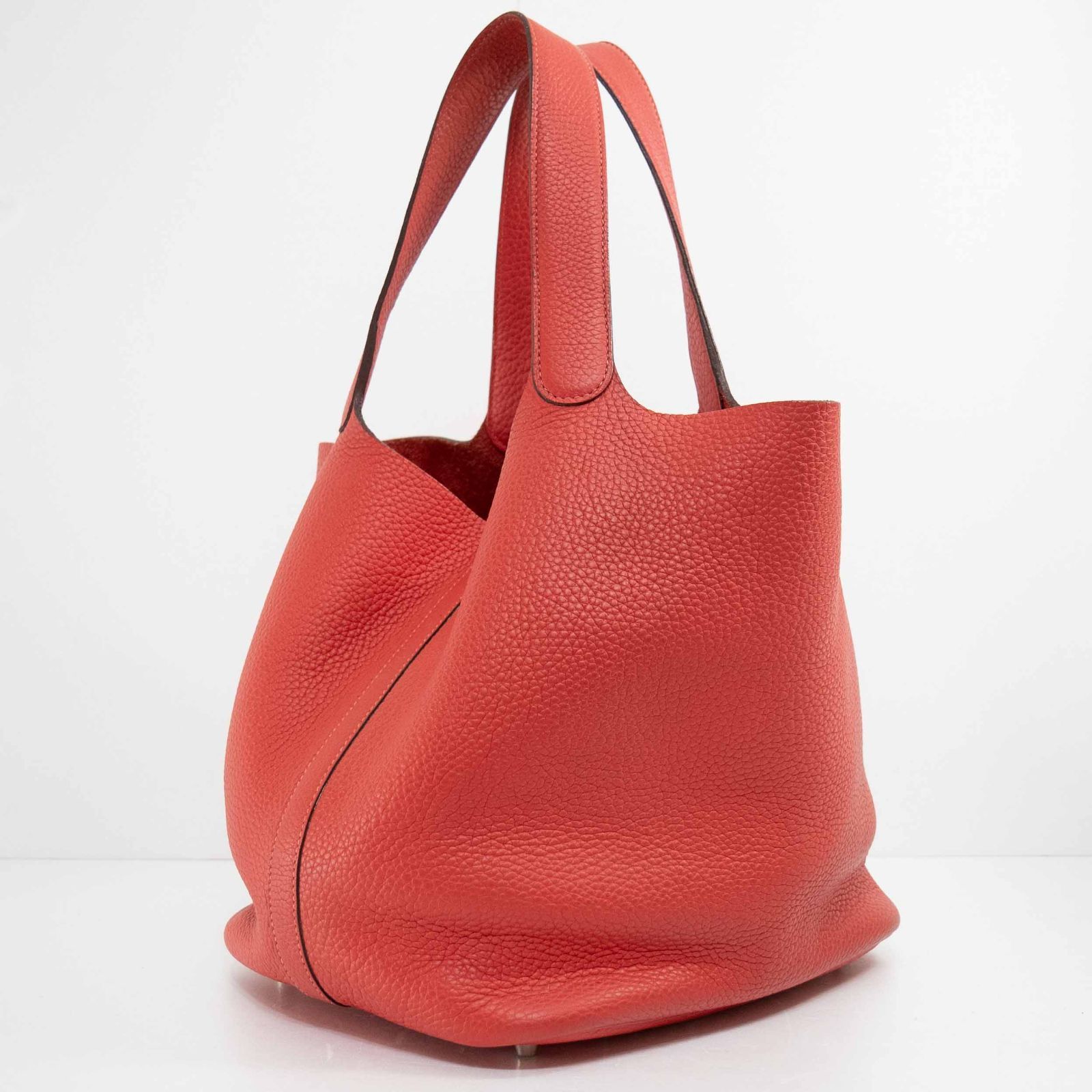 エルメス HERMES ピコタンロック GM トゴ レッド T刻印 シルバー金具 