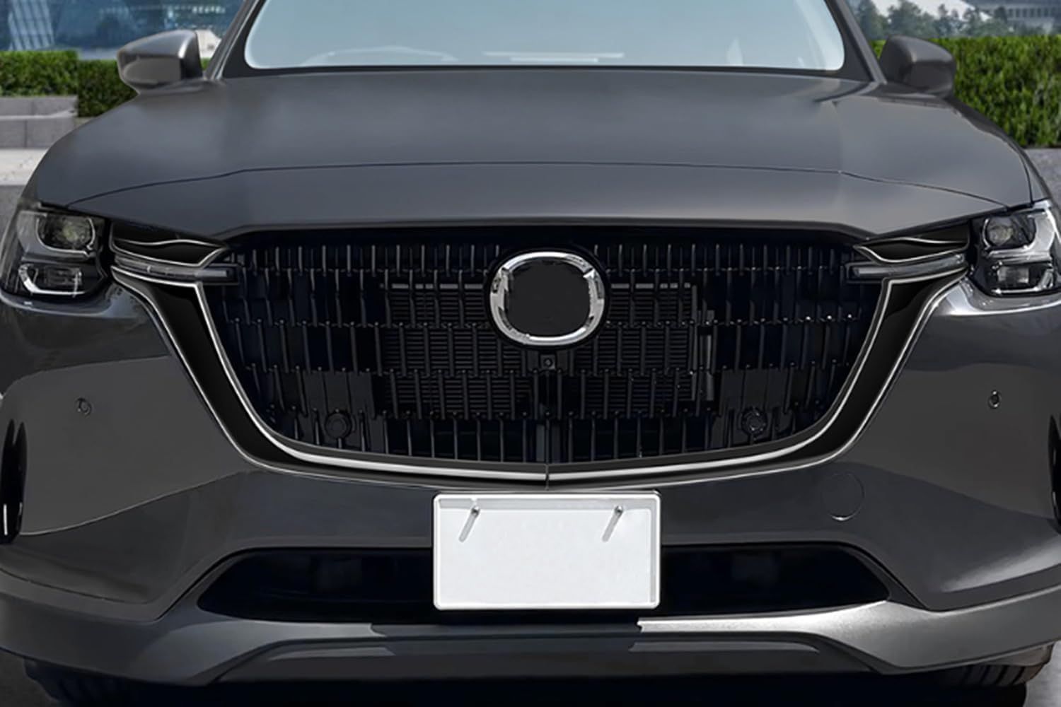 マツダ CX-60 KH系 2025 対応 センターグリルモール - フロントグリルカバー ABS 4P ブラック