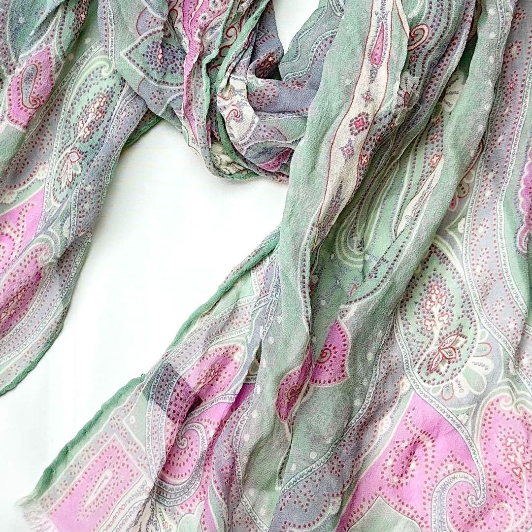 ETRO イタリア製 シルク シフォン ペイズリー柄ストール