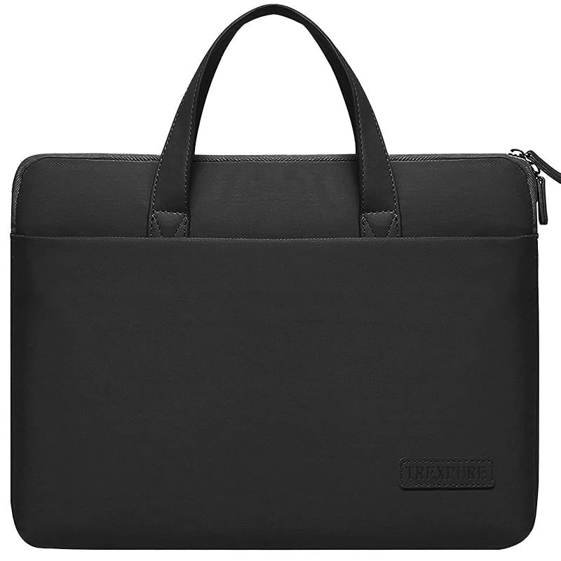 TREXPURE パソコンバッグ PCバッグ パソコンケース－無地 - jxi137 手提げ 肩掛け シンプル 撥水 軽量 耐衝撃 (13.3-14インチのPC(外寸：40cm*28cm*5.5cm)， ブラック)