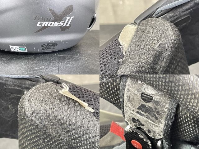 アライ フルフェイス ヘルメット 【中古】オフロード ARAI TOUR CROSS2 ツアークロス 55-56cm 銀色 バイク用品/58203