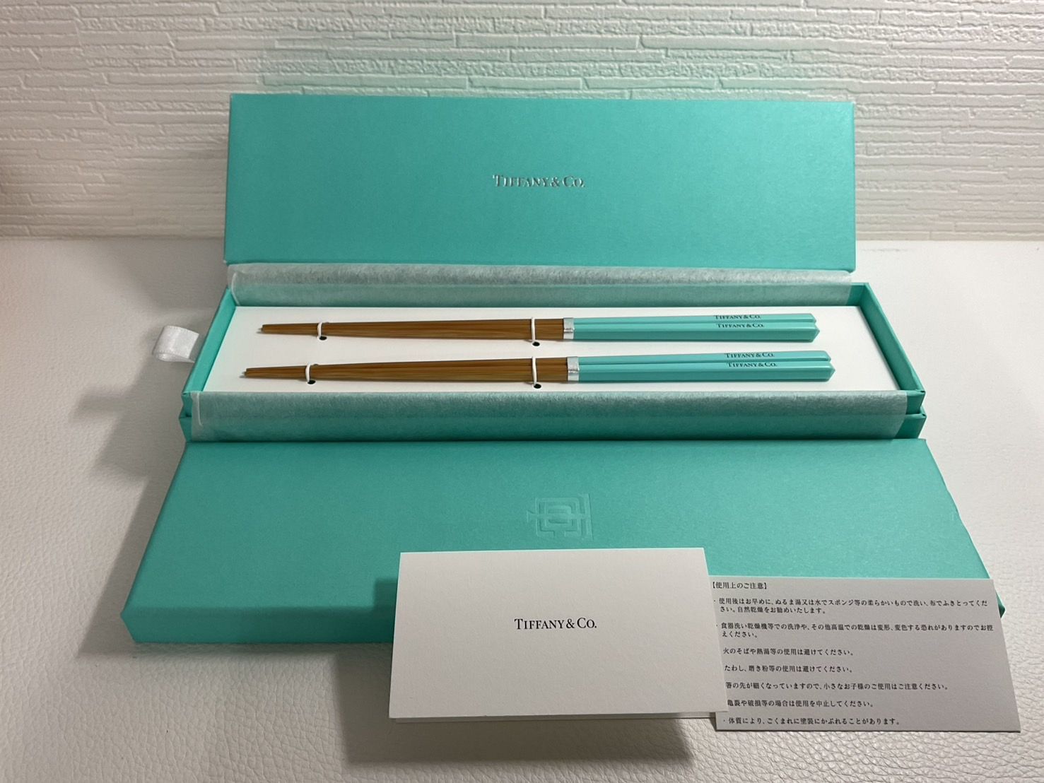 Tiffany & Co. ティファニー 夫婦箸 Tiffany Co 青い箸セット 2本