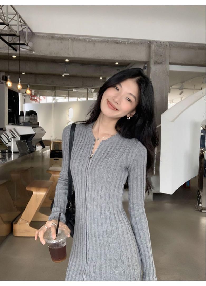 ロングニットドレス