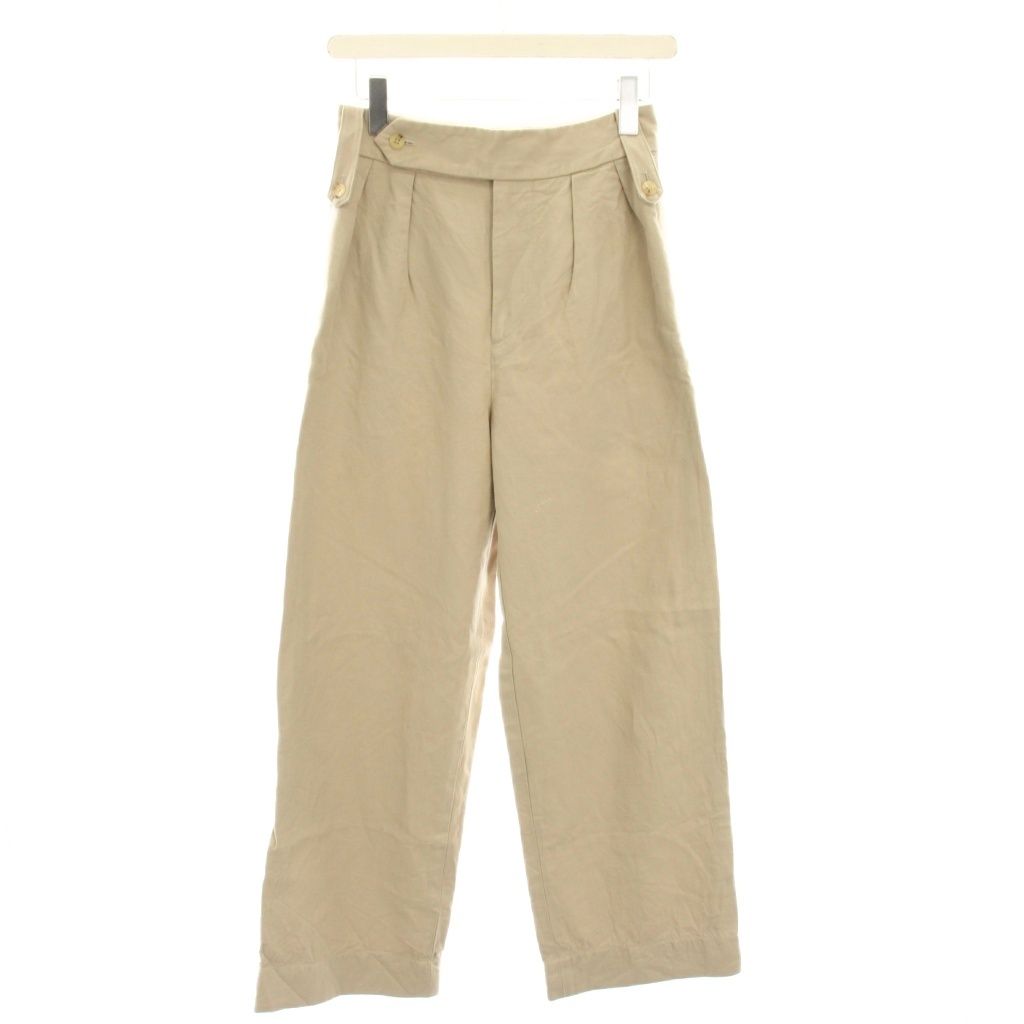 マーガレットハウエル MARGARET HOWELL ハイツイストコットンリネンパンツ HIGH TWIST COTTON LINEN PANTS ジップフライ 麻 リネン混 1 ベージュ 578-9142008 |YT