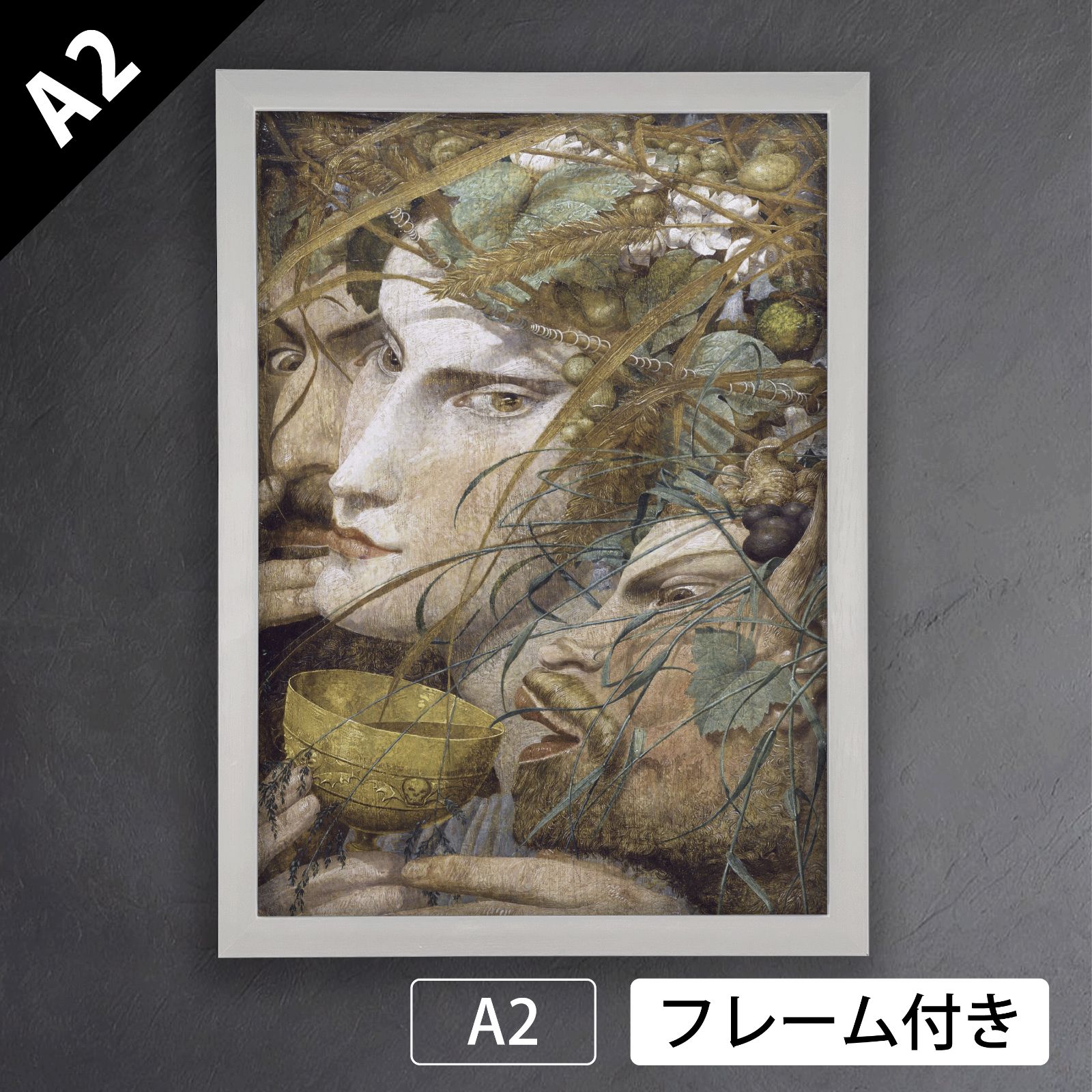 リチャード ダッド バッカス祭の場面 1862年 アートポスターA2 マット紙 フレーム付 IN