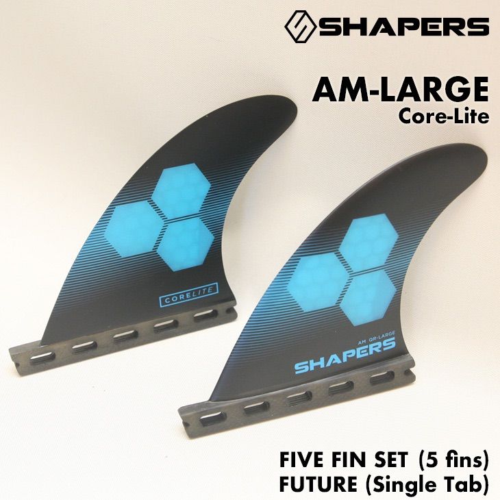 SHAPERS：AM-2 LARGE 5フィン+1 CORE-LITE FUTUREプラグ対応 L-size