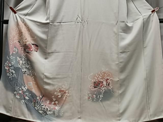 平和屋着物□訪問着 文箱花文 暈し染め 金銀彩 正絹