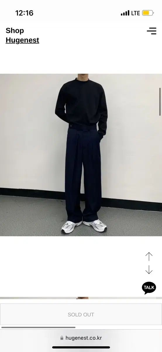 【雷市場（ポンジャン）商品韓国直送】 ヒューズ・ネスト セミーワイド スラックス ネイビー 出品