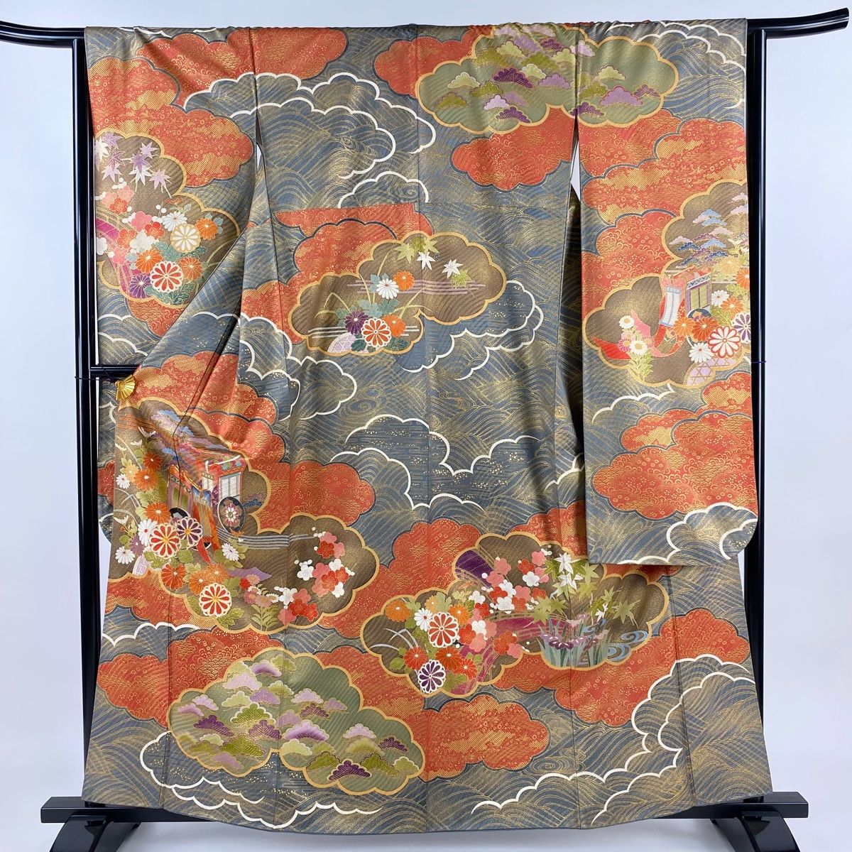 【美品】 振袖 身丈160cm 裄丈65.5cm 正絹 名品 【中古】 美品】 振袖 身丈160cm 裄丈65.5cm 正絹 秀品 【中古】 振袖 美品