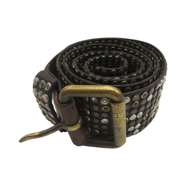 HTC スタッズベルト ダークブラウン/ゴールド 85/34inc【付属品完備】 正規取扱店 HTC(Hollywood Trading Company) Belt #24 1.25 with