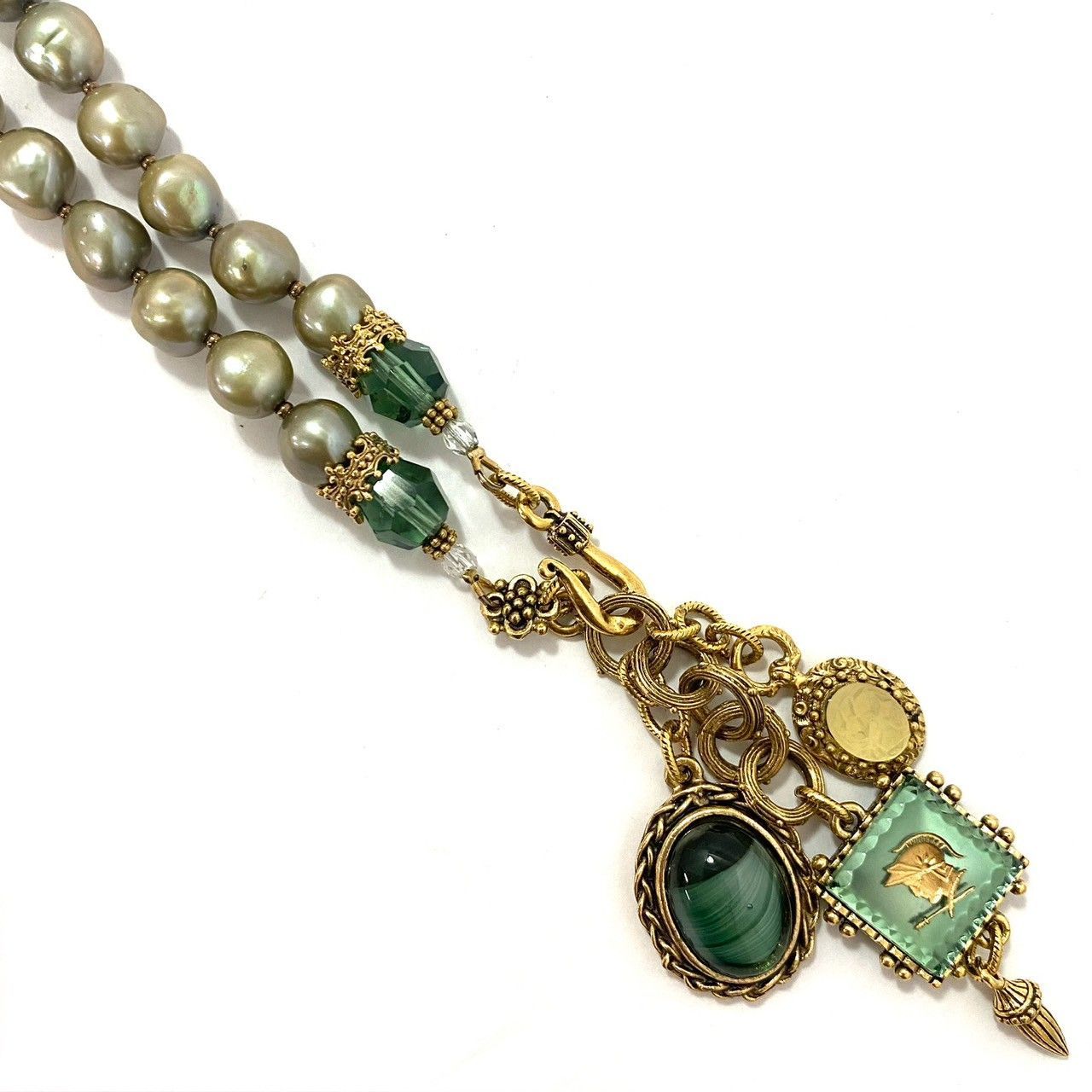 ロビンスティール淡水パールネックレス SU【ROBIN STEELE】淡水パール ネックレス グリーン/緑系