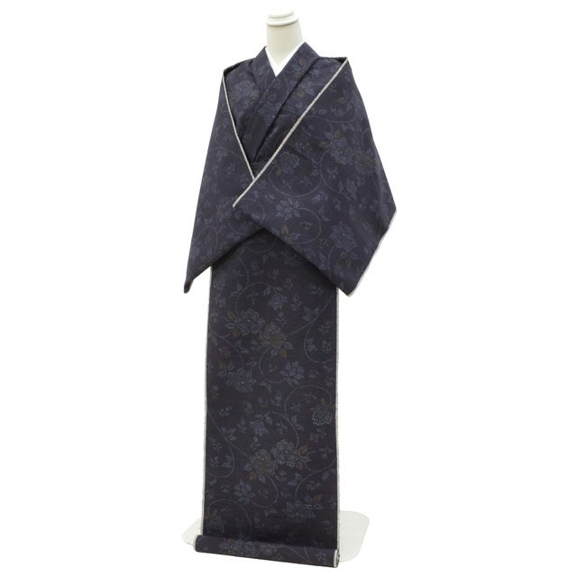 新古品】 結城紬 着物 反物 着尺 未使用 正絹 100亀甲 青褐地 新古品】 結城紬 着物 反物 着尺 未使用 正絹 100亀甲 青褐地
