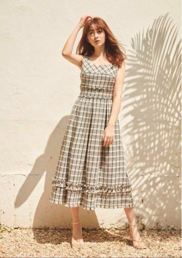 ワンピース herlipto Summer Tweed Dress M Summer Tweed Midi Dress - YouTube