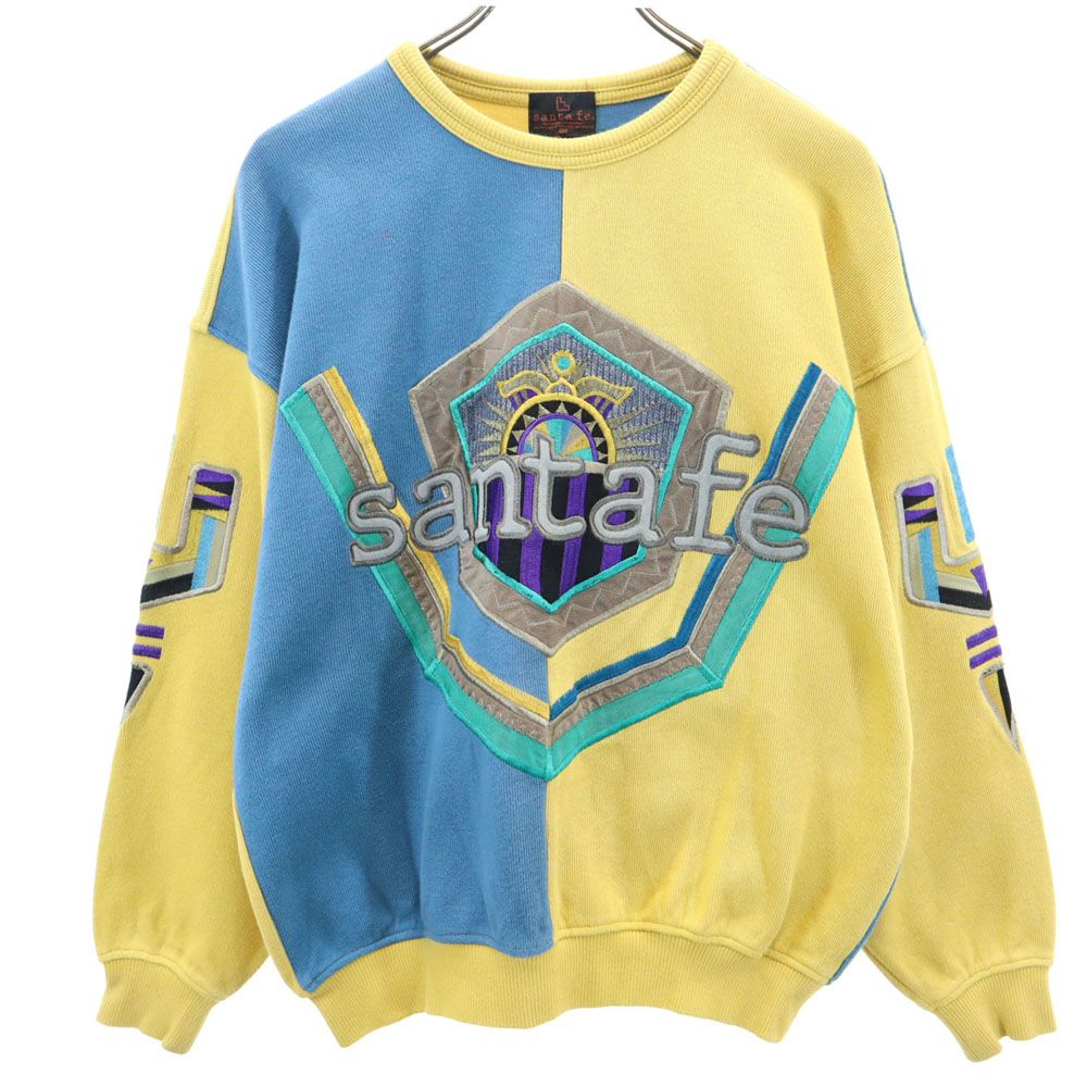 サンタフェ 90s 日本製 オールド 長袖 スウェット トレーナー 3 イエロー系 santa fe メンズ