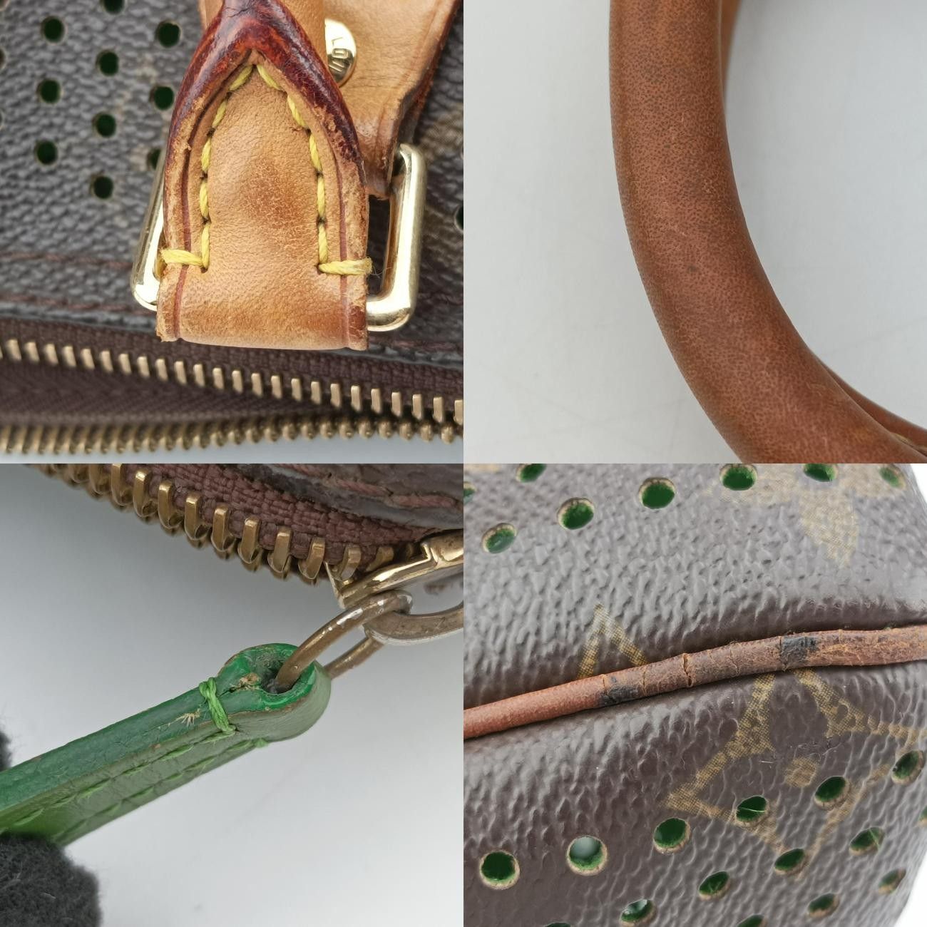 Vuittonスピーディ30モノグラム ブラウン系×グリーンモノグラム