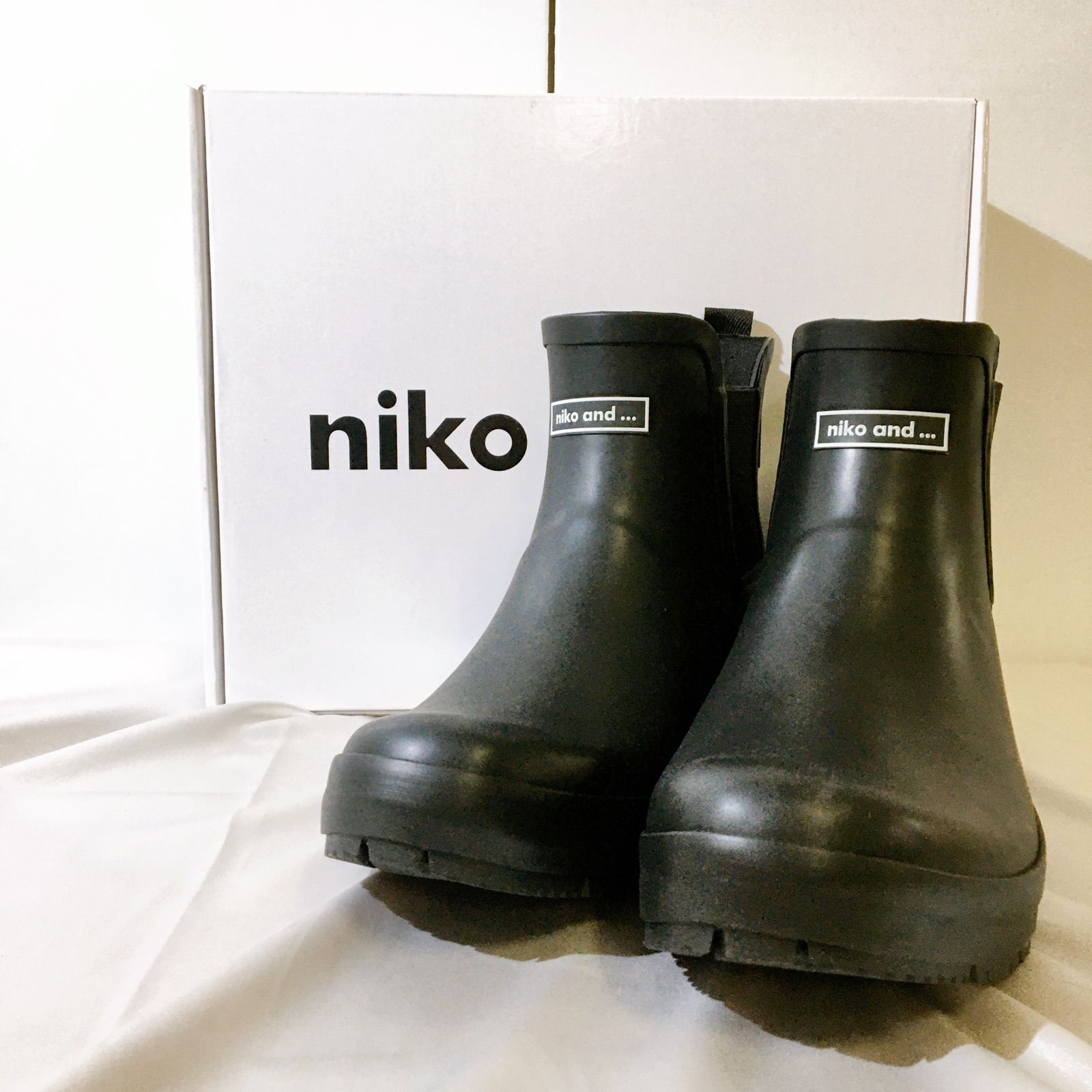 【未使用】 niko and... ニコアンド original short rain boots サイドゴア ショート レインブーツ レディース  Mサイズ
