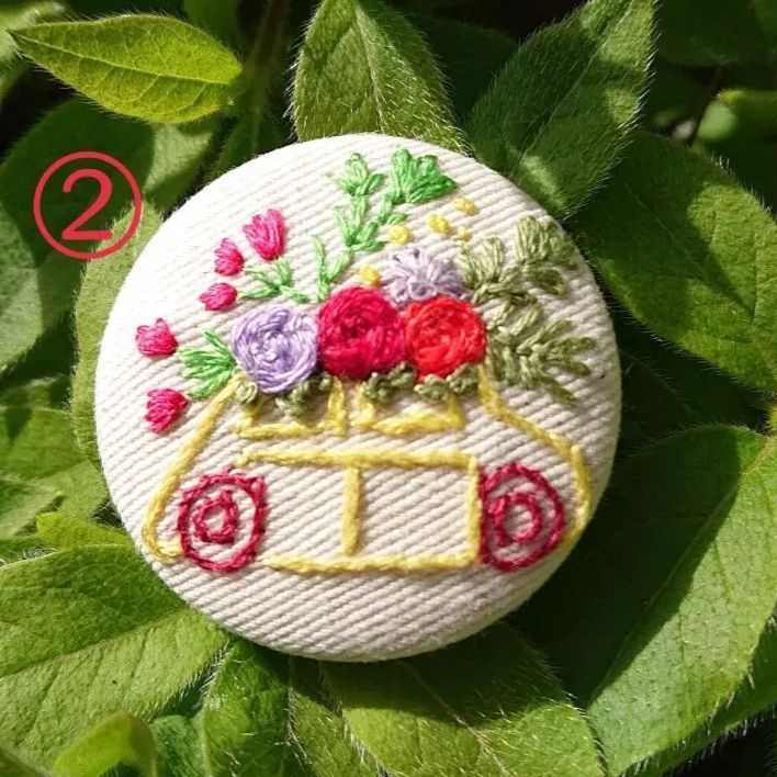 22.ハンドメイド刺繍 刺繍マグネット フラワー - メルカリ