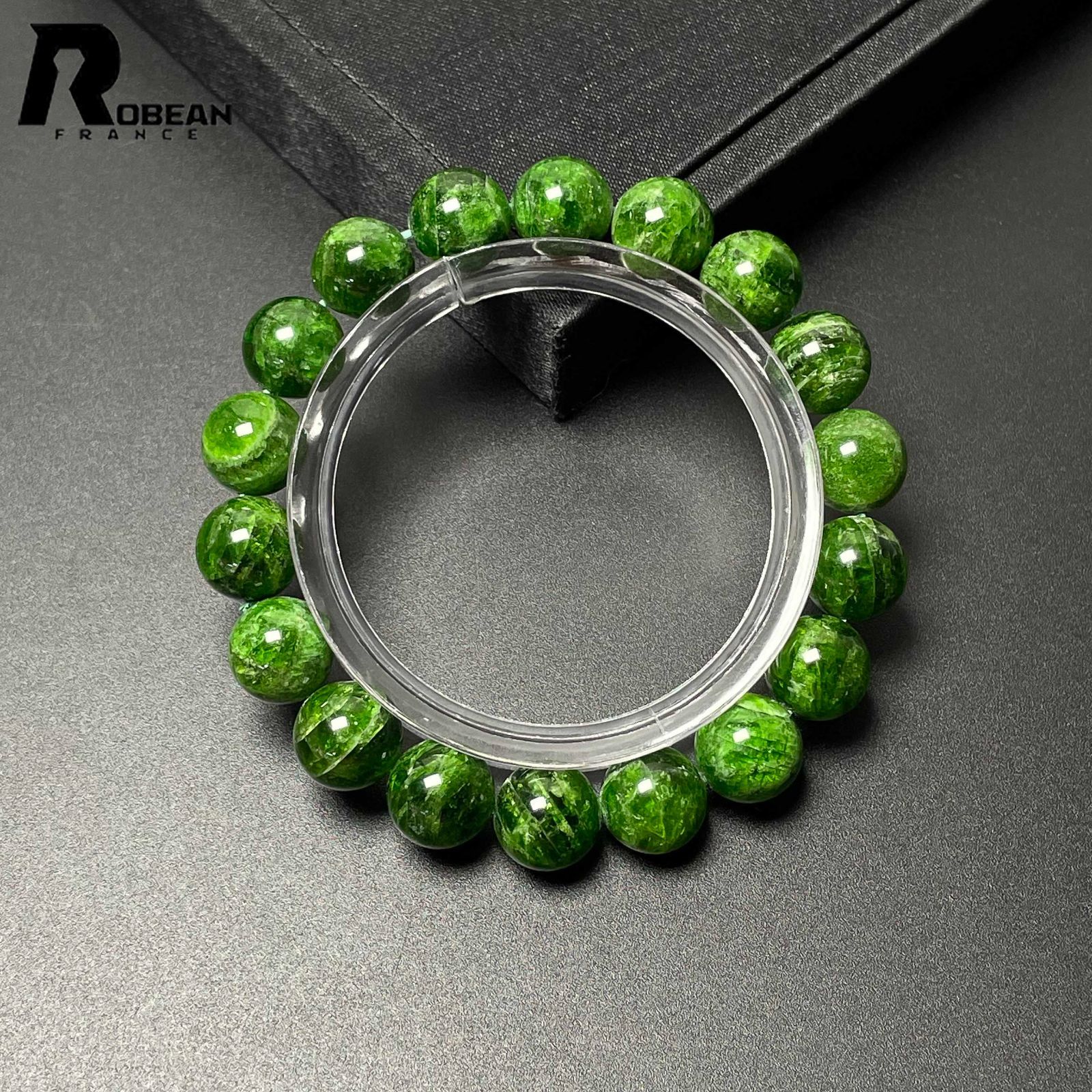EU製 定価14万円 ROBEAN ダイオプサイド ブレスレット パワーストーン 天然石 アクセサリー オシャレ ギフト プレゼント 10.7-11mm M0504126