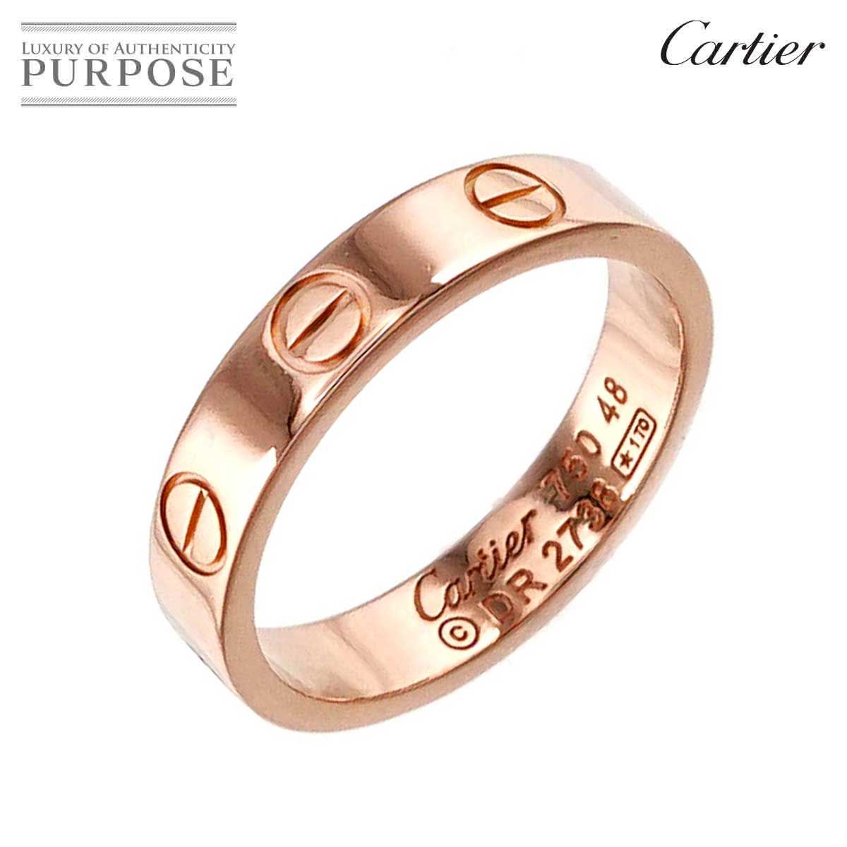 Cartier カルティエ Cartier ミニラブ #48 リング K18 PG ピンクゴールド 750 指輪 Mini Love Ring 90229053