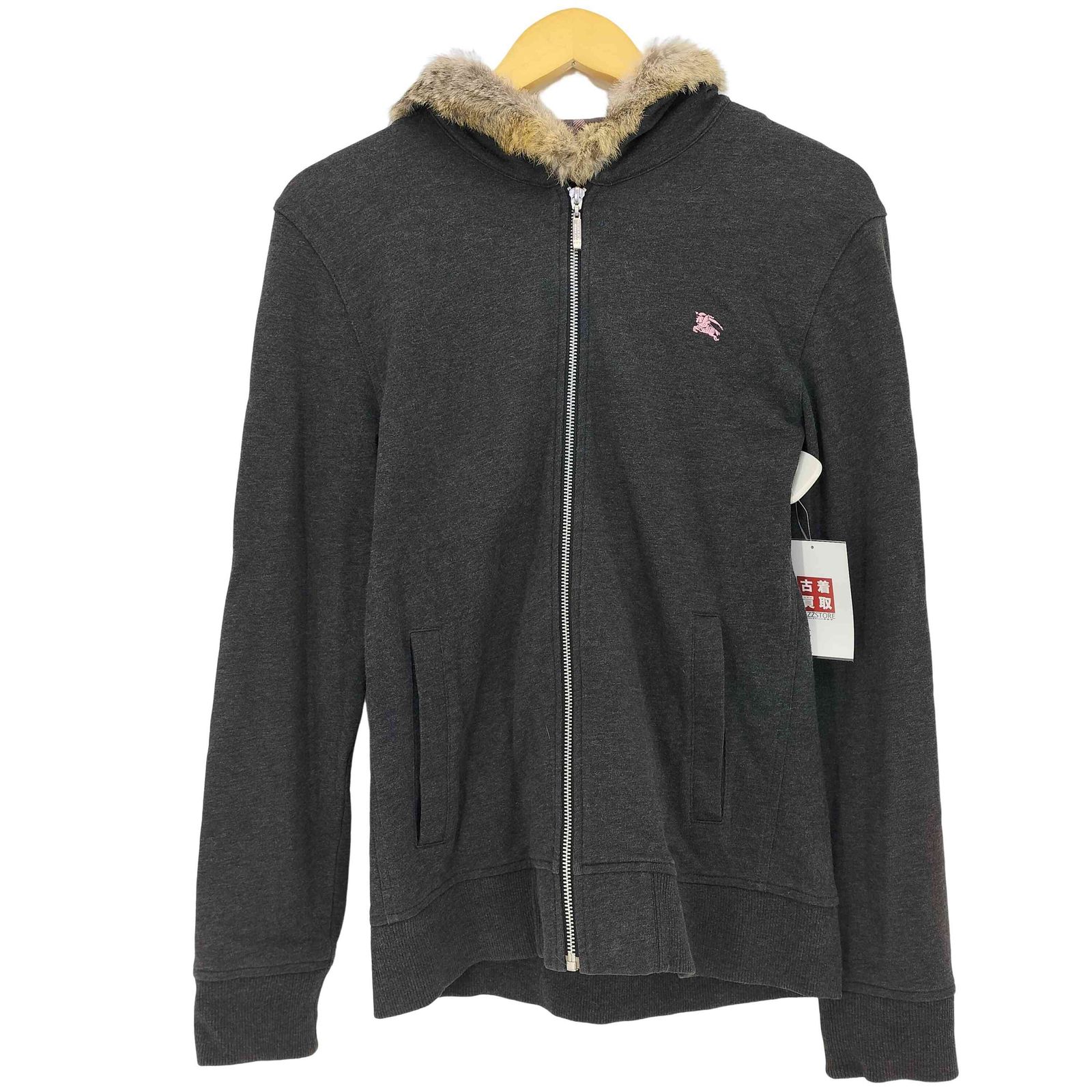 BURBERRY BLACK LABEL 毛皮ファーパーカー バーバリーブラックレーベル BURBERRY BLACK LABEL ワンポイント