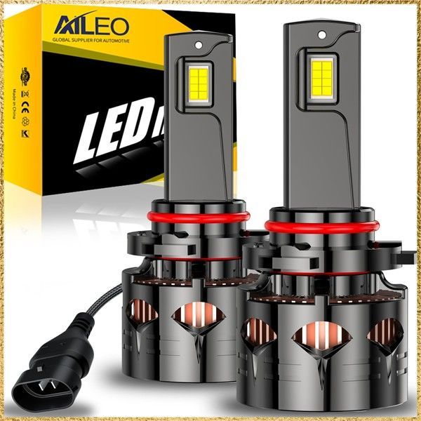 送料無料9005/HB3 AILEO 9005 HB3 LED 車用電球、新型アップグレードCSP LEDチップ搭載、600％明るさ向上、24000LM超高輝度、放熱設計、60000時間以上の長寿命、エラーキャンセラー内蔵、IP68防水性能、一体型デザイン