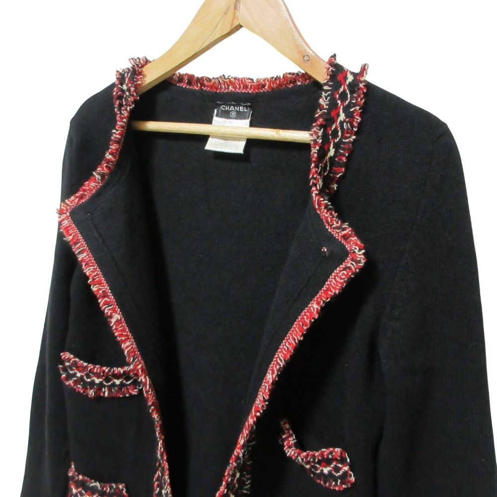 ★正規品★CHANEL★カシミヤカーディガン★ブラック★サイズ３８★送料込み 中古・古着通販】CHANEL (シャネル) カシミヤコットンノーカラー