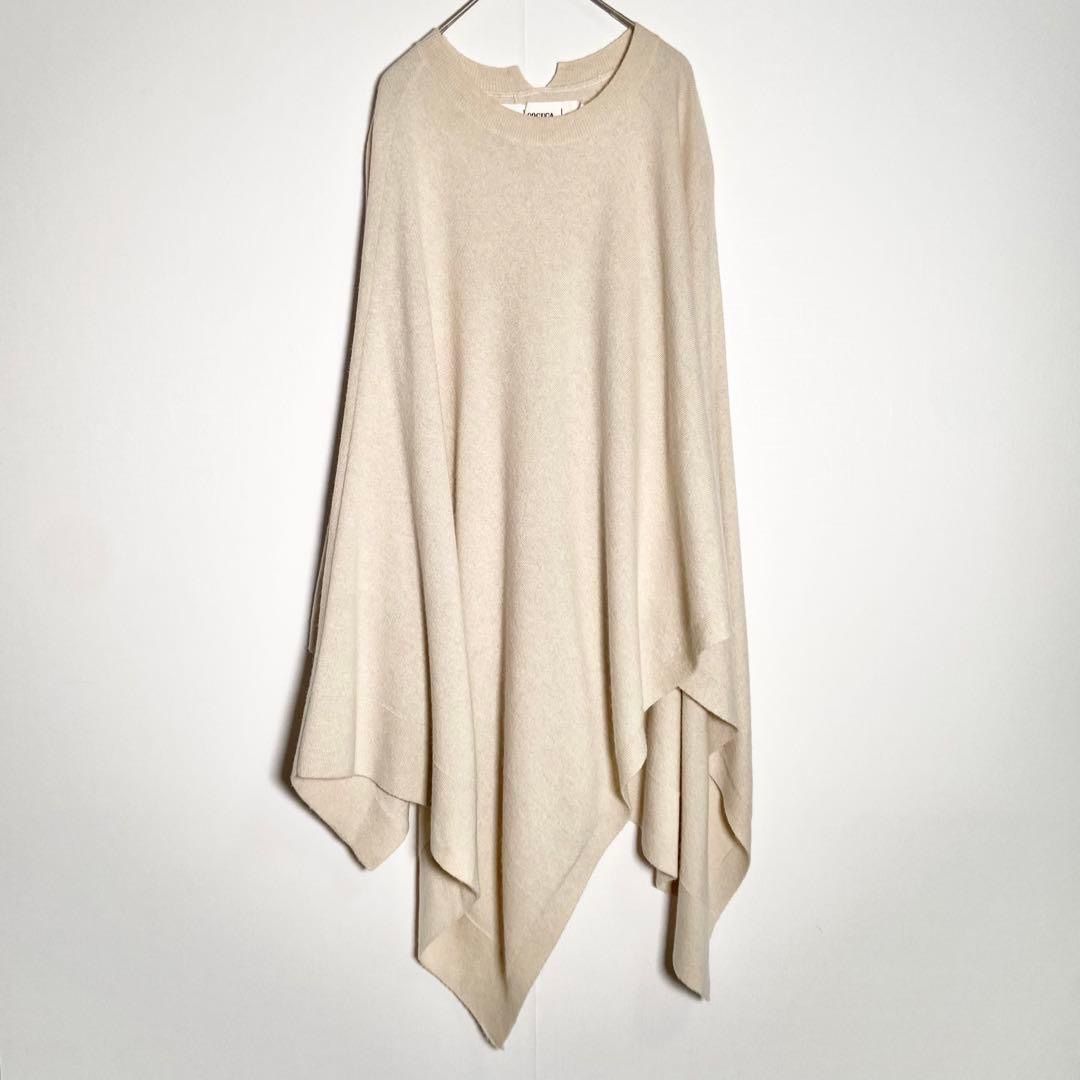 COCUCA カシミヤドレープニットポンチョ オフホワイト