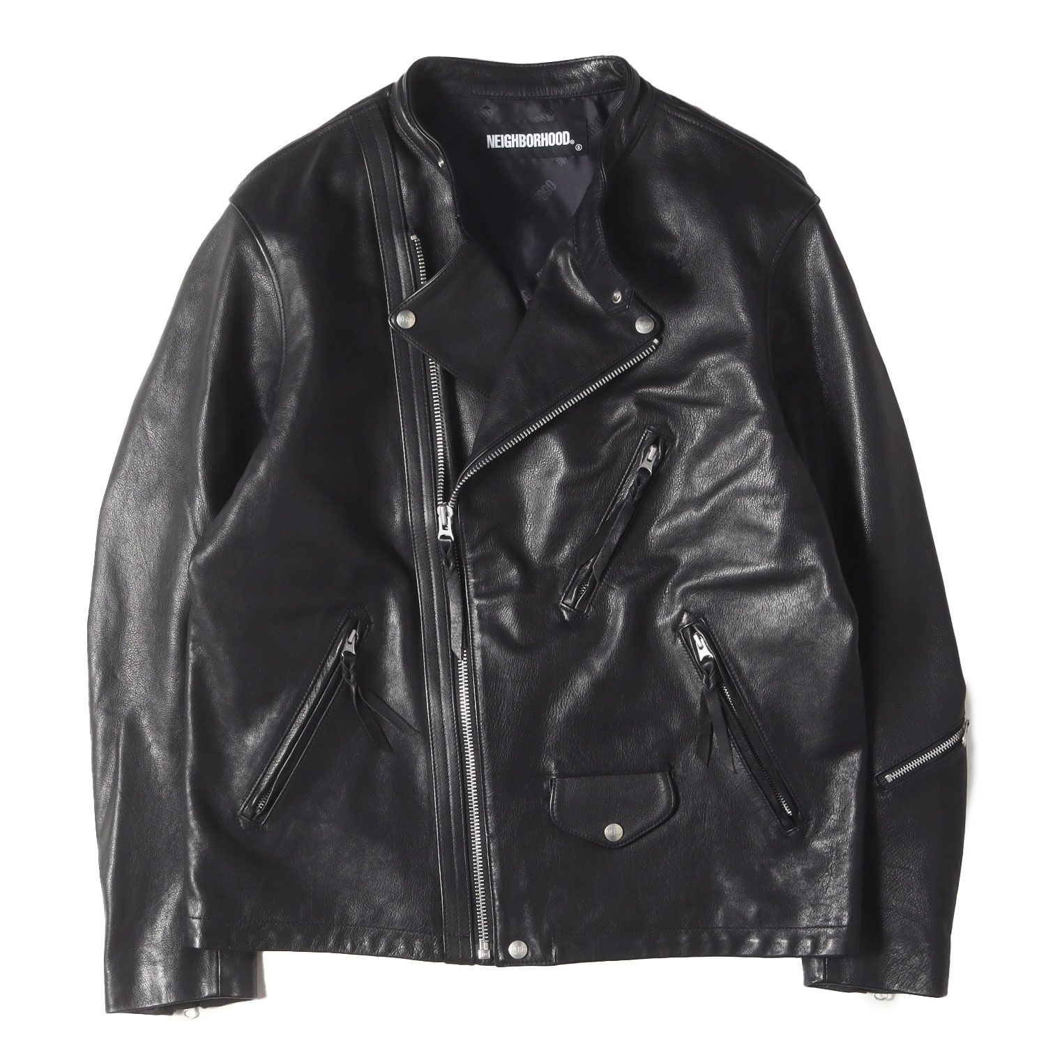 NEIGHBORHOOD ネイバーフッド ジャケット ブラック 黒 サイズ XL 21AW カウレザー ダブル ライダースジャケット FLATBUSH CL-JKT アウター ブルゾン 上着 メンズ