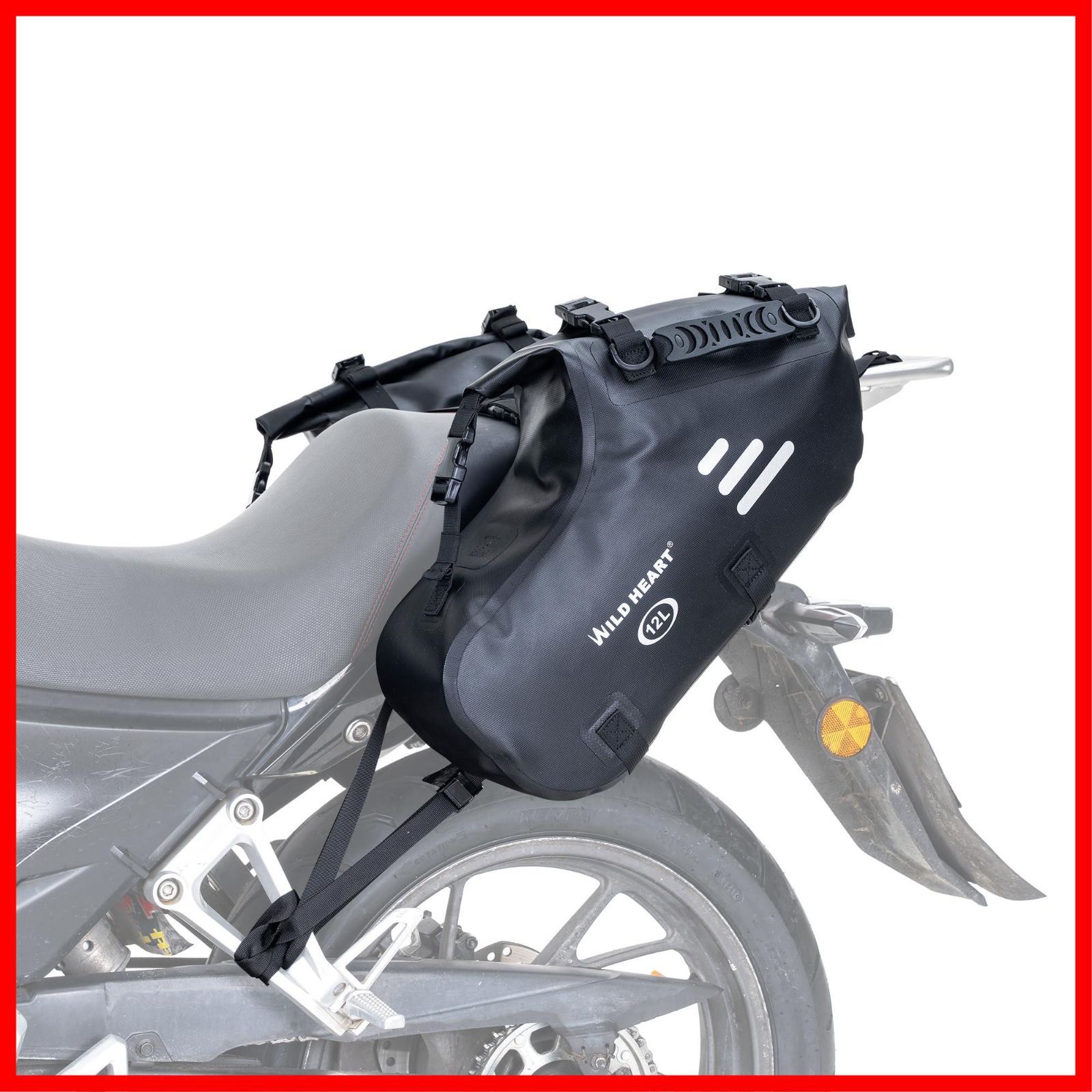 【迅速発送】WILD HEART オートバイサドルバッグ 防水 24L (12L*2) オートバイサイドサドルバッグ パニアバッグ トランク オートバイアクセサリー (TPU)