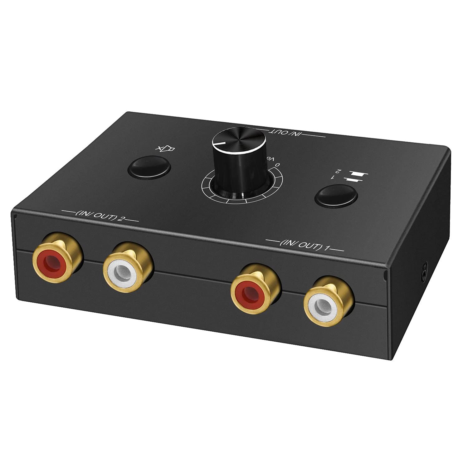 Dingsun 双方向 2ウェイ RCAステレオオーディオスイッチ オーディオ信号ソーススイッチャー セレクター スプリッターボックス DVD/ブルーレーヤーなど用 (2入力-1出力/1入力-2出力)