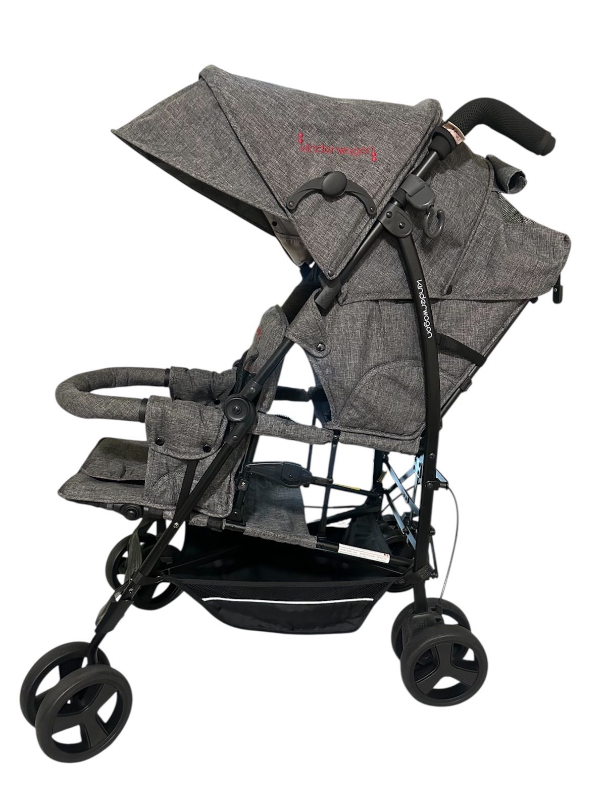  Kinderwagon DUOシティ 二人乗りベビーカー グレー 軽量 コンパクト 折りたたみ式 ベビーカー バギー 外出 移動用品