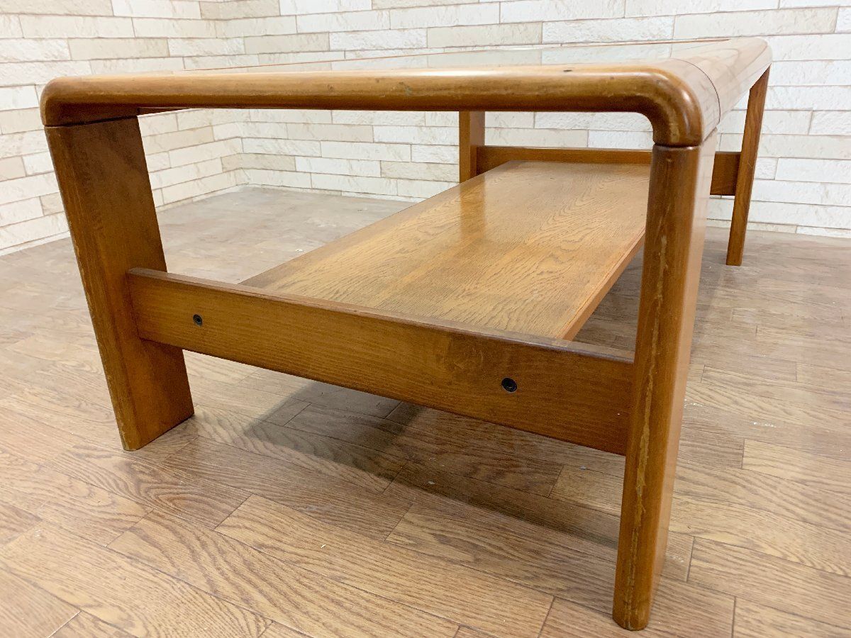 カリモク 木製センターテーブル 当時物 karimoku ローテーブル カリモク センターテーブル karimoku ローテーブル ラタン マガジン