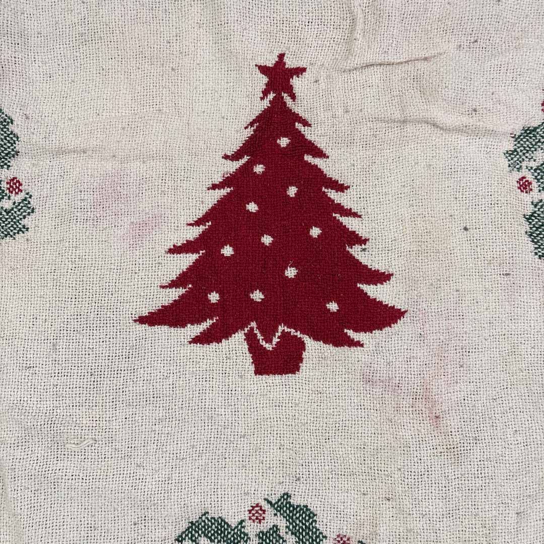 vintageラグ カーペット クリスマスツリー リース パターン 2053