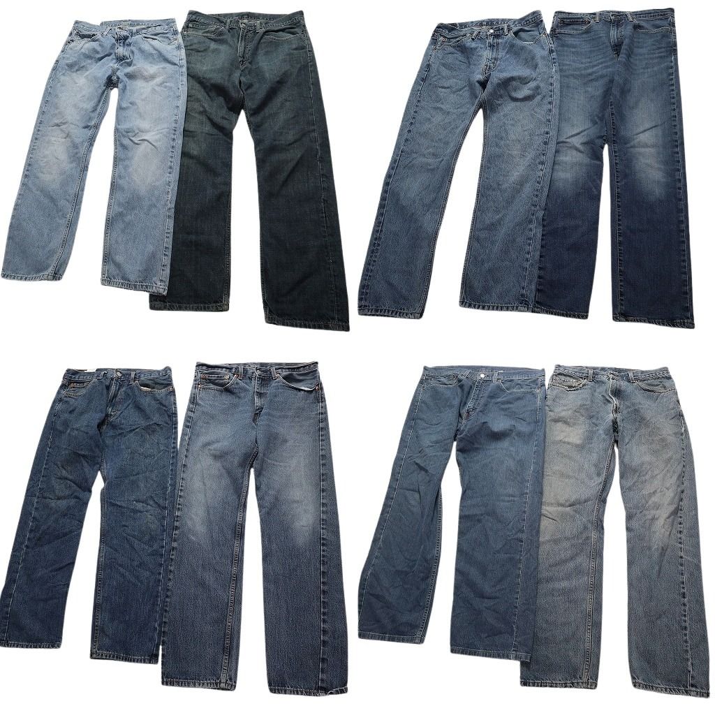 古着卸 リーバイス 505 デニム パンツ 8枚セット メンズ 34 |35 インディゴブルー ライトブルー フェード 古着 NA6490