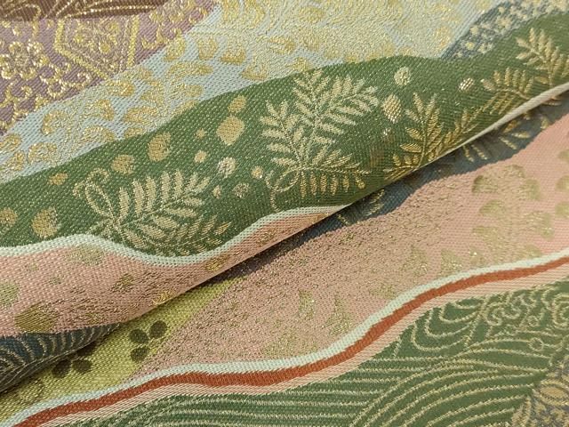 平和屋着物□極上 本場筑前博多織 草木染 手織工房 染匠：小森久 両面